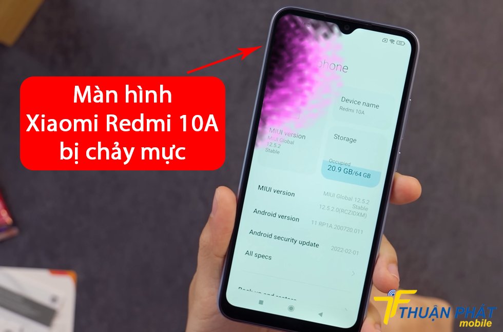 Màn hình Xiaomi Redmi 10A bị chảy mực