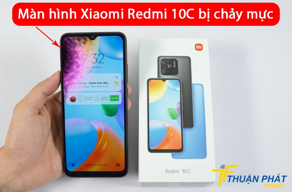 Màn hình Xiaomi Redmi 10C bị chảy mực