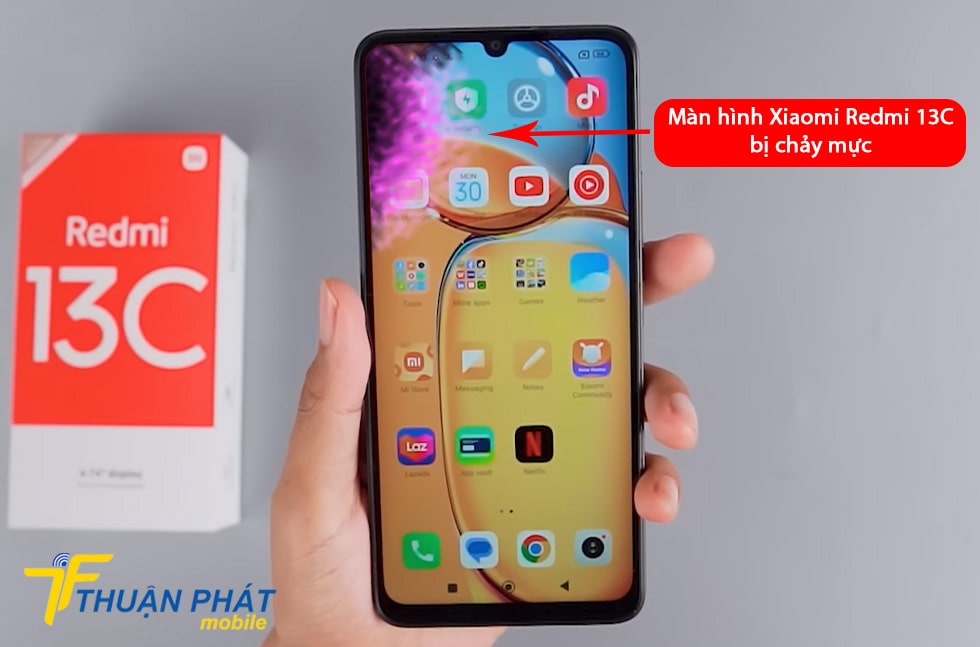 Màn hình Xiaomi Redmi 13C bị chảy mực