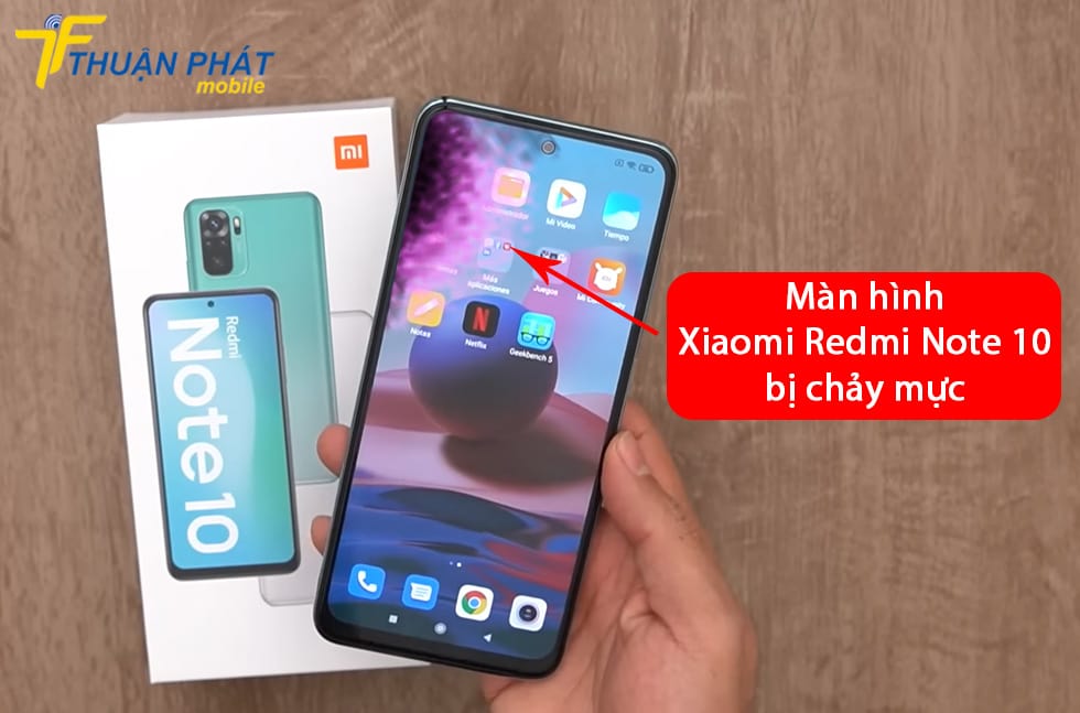 Màn hình Xiaomi Redmi Note 10 bị chảy mực