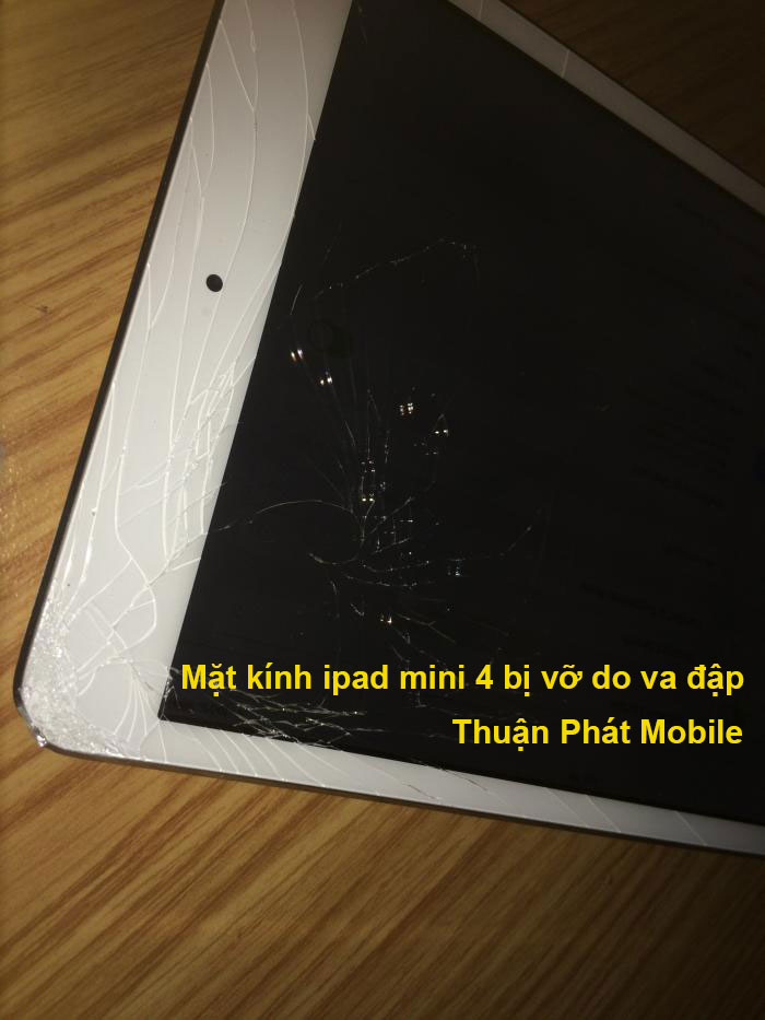 Mặt kính ipad mini 4 bị vỡ do va đập