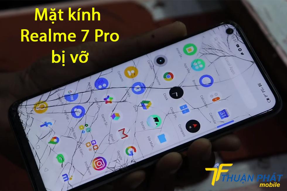 Mặt kính Realme 7 Pro bị vỡ