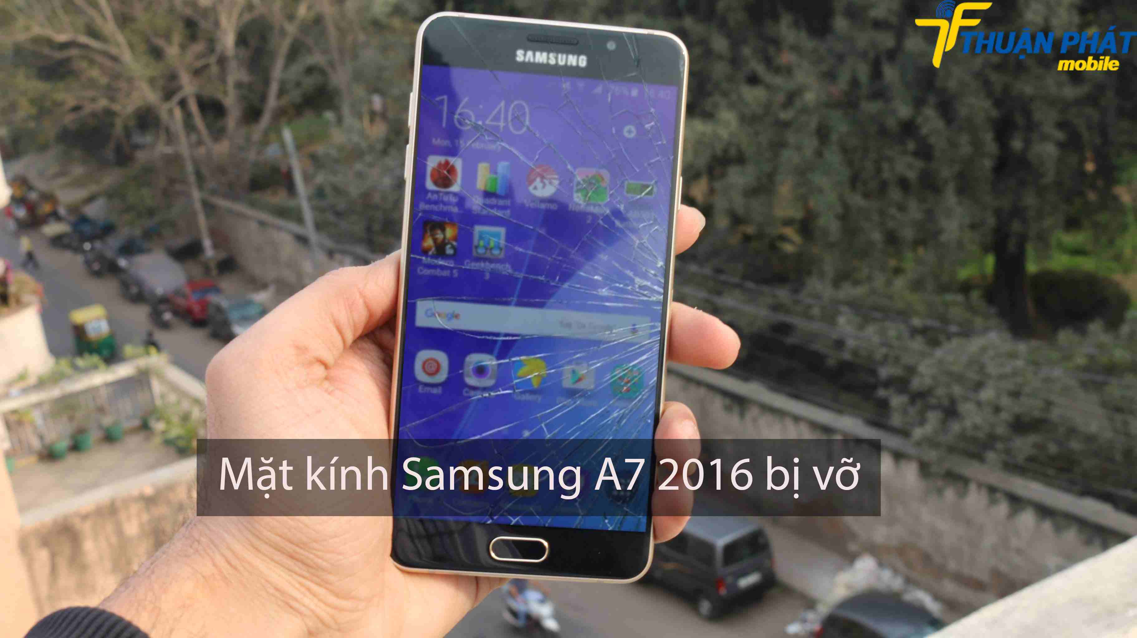 Mặt kính Samsung A7 2016 bị vỡ