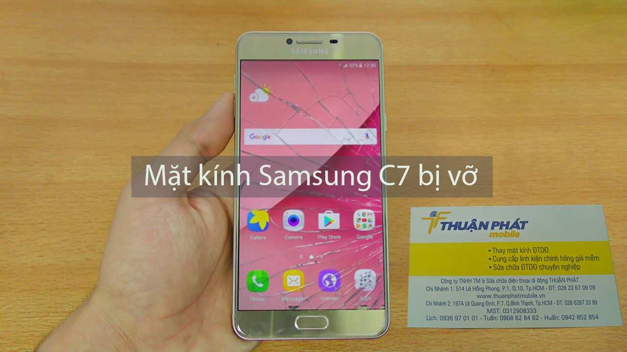 Mặt kính Samsung C7 bị vỡ