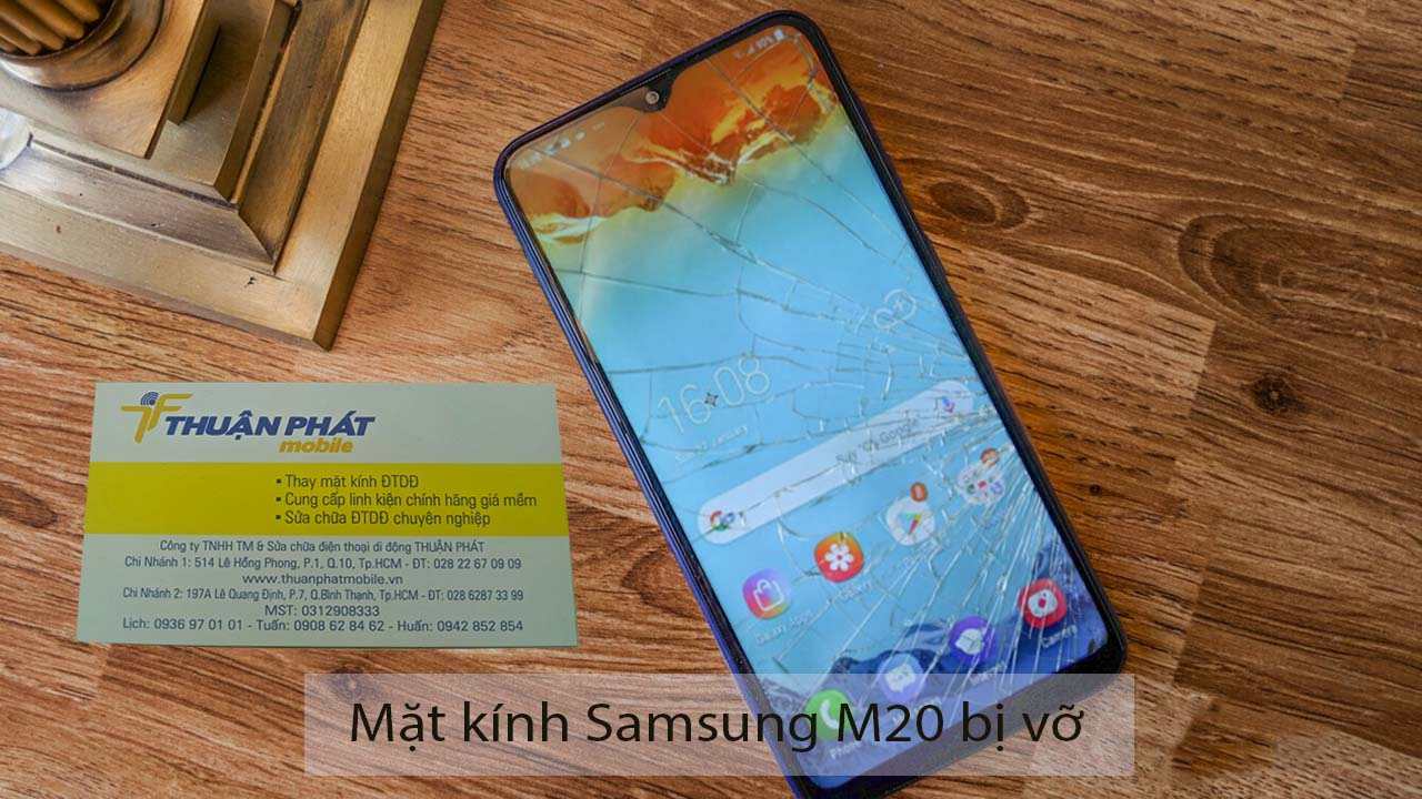 Mặt kính Samsung M20 bị nứt vỡ