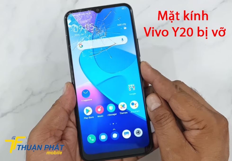 Mặt kính Vivo Y20 bị vỡ