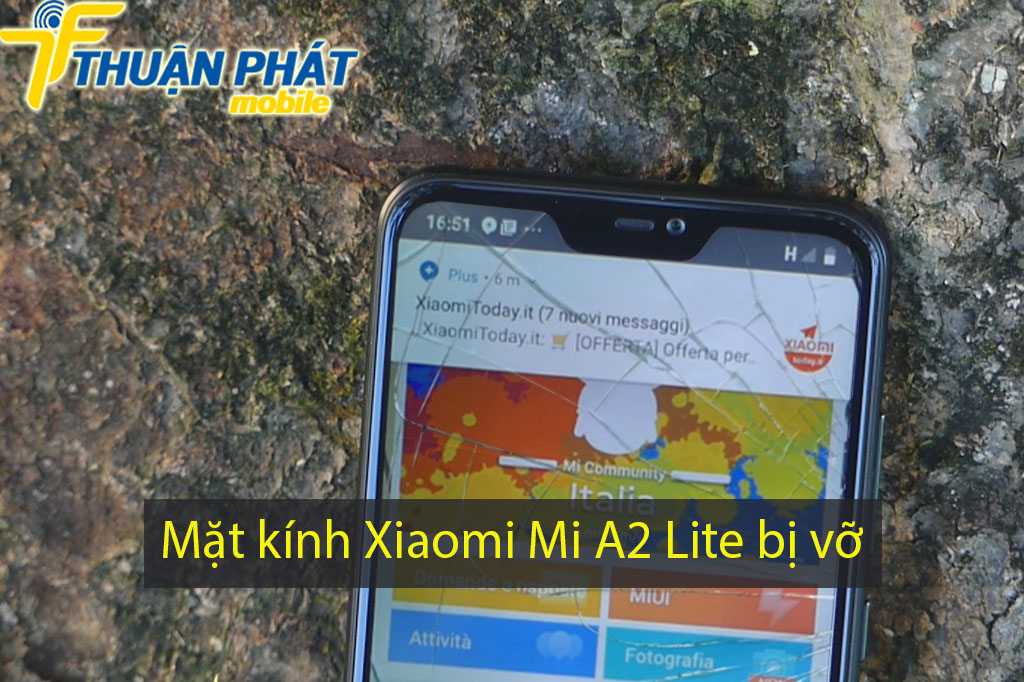 Mặt kính Xiaomi Mi A2 Lite bị vỡ