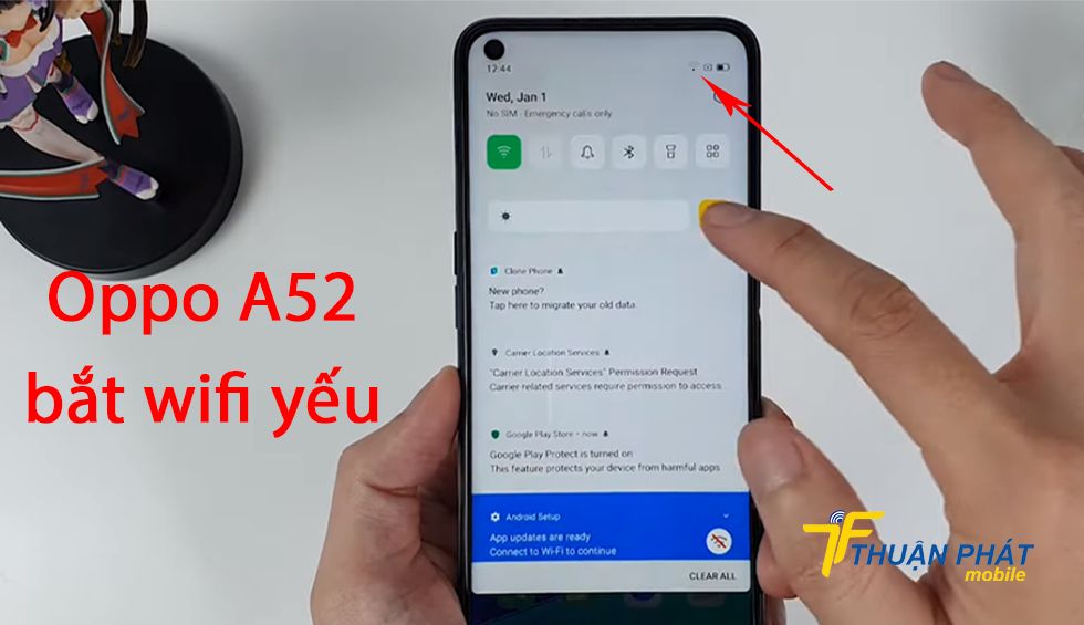 Oppo A52 bắt wifi yếu
