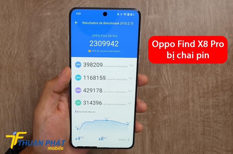 Oppo Find X8 Pro bị chai pin Oppo Find X8 Pro bị chai pin