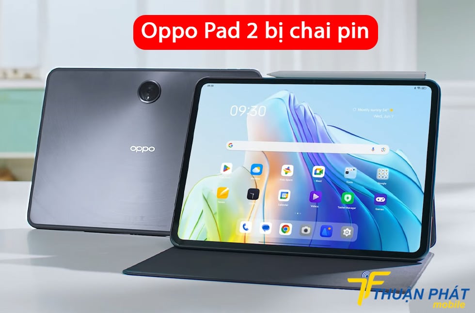 Oppo Pad 2 bị chai pin