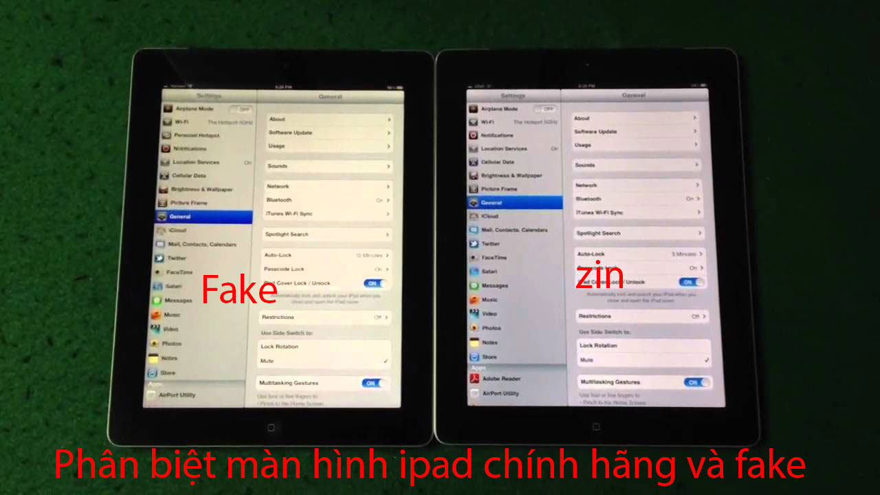 Màn hình ipad fake bị ám màu