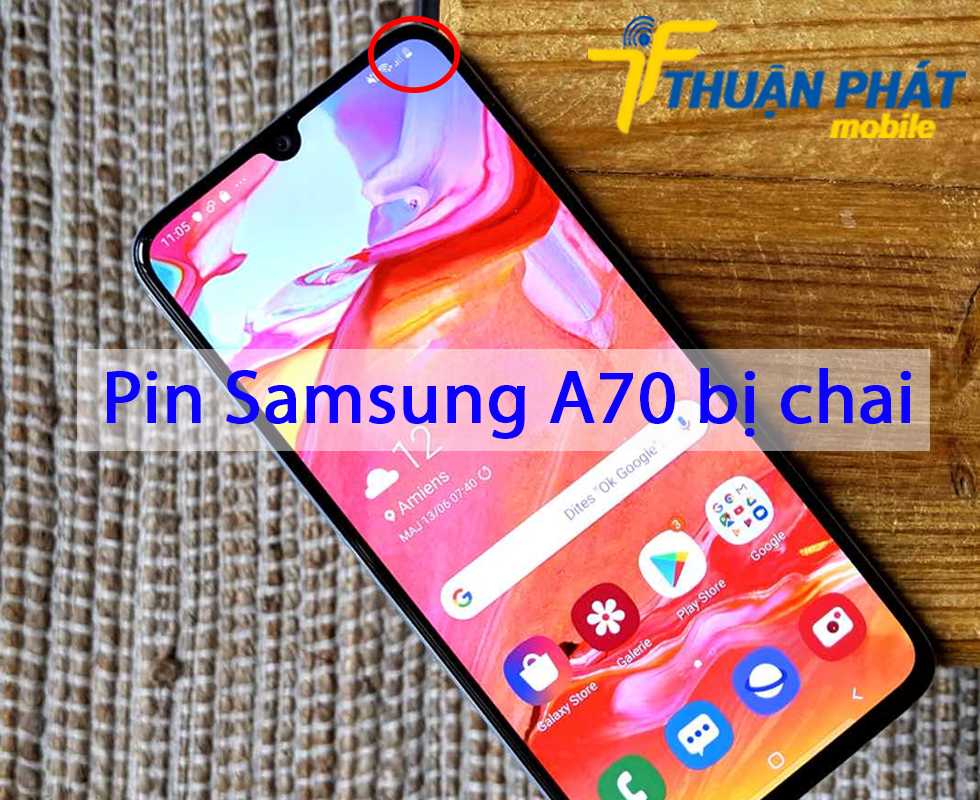 Pin Samsung A70 bị chai