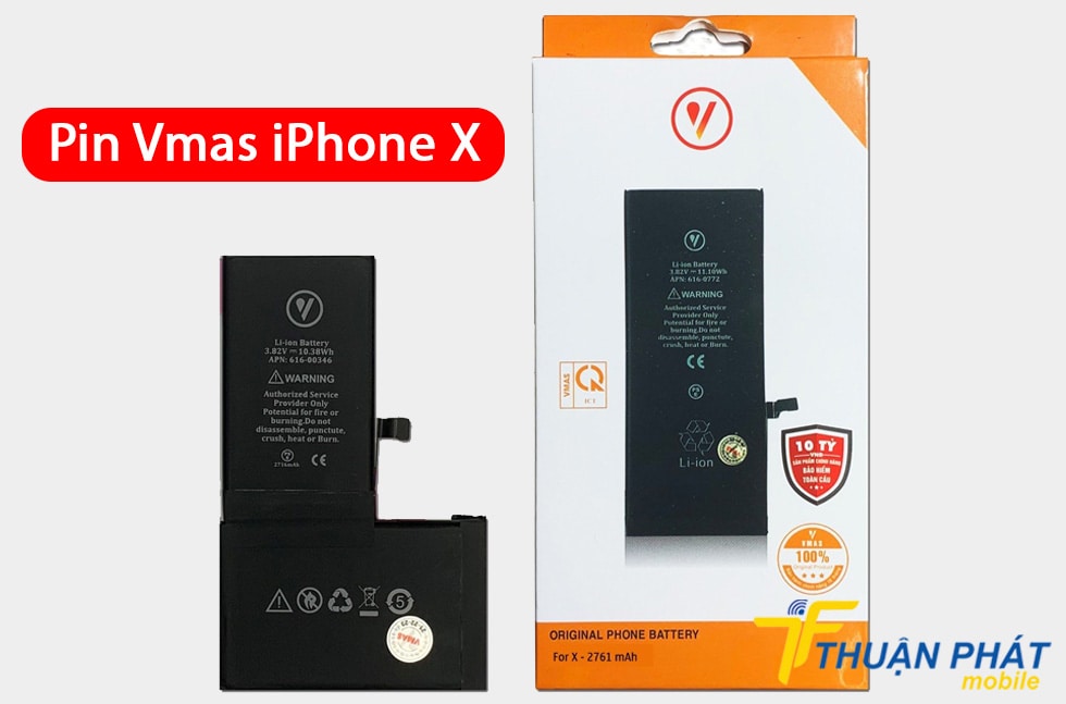 Pin Vmas iPhone X 2761 mAh