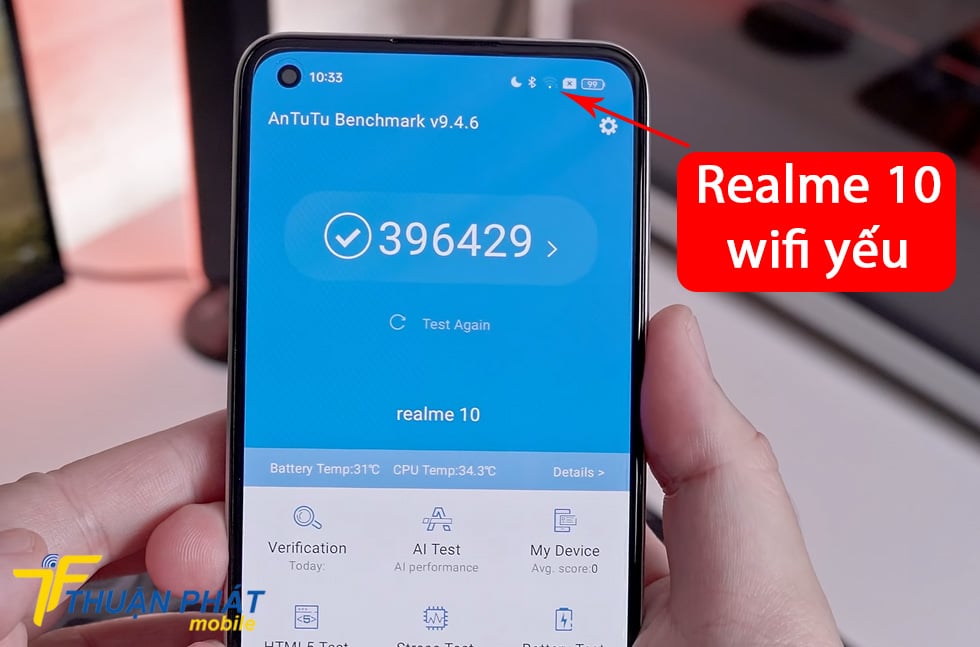 Realme 10 wifi yếu