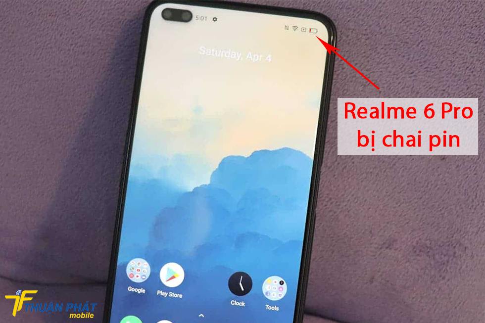 Realme 6 Pro bị chai pin