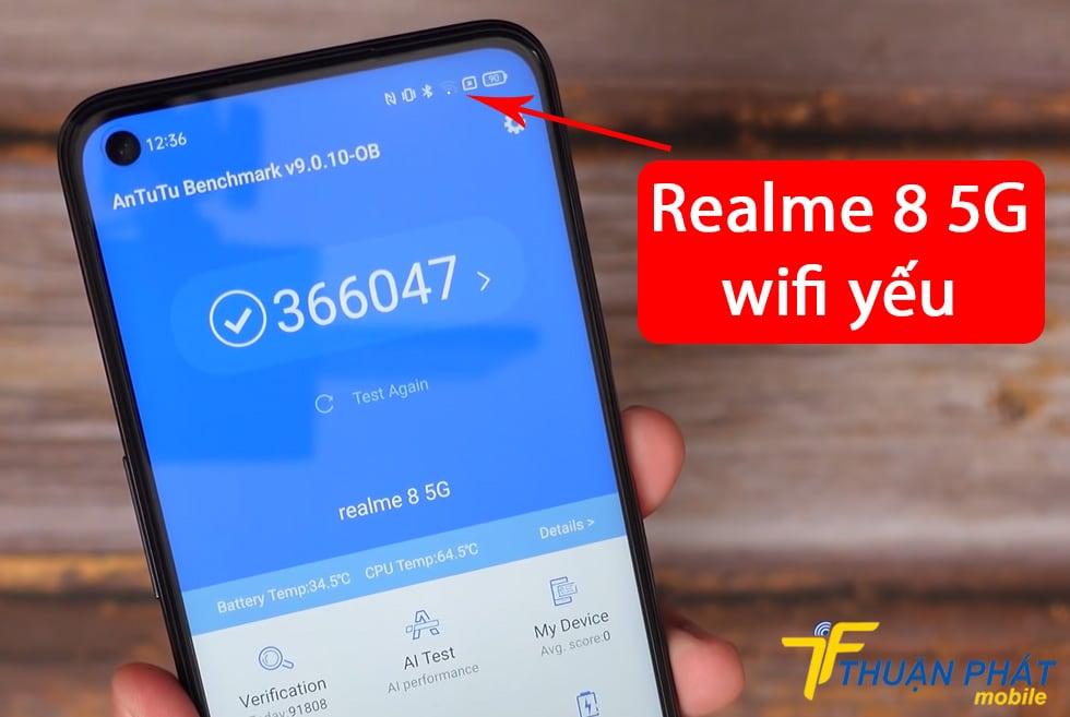 Realme 8 5G wifi yếu