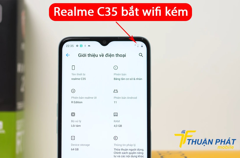 Realme C35 bắt wifi kém