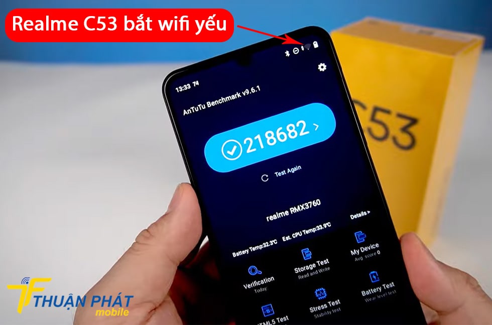 Realme C53 bắt wifi yếu