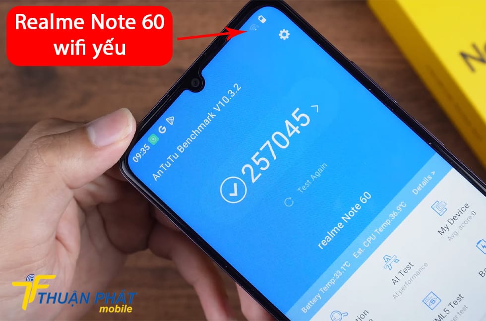 Realme Note 60 wifi yếu