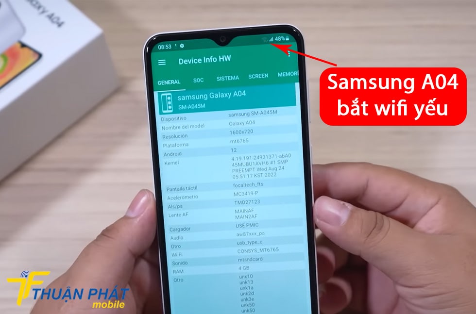 Samsung A04 bắt wifi yếu