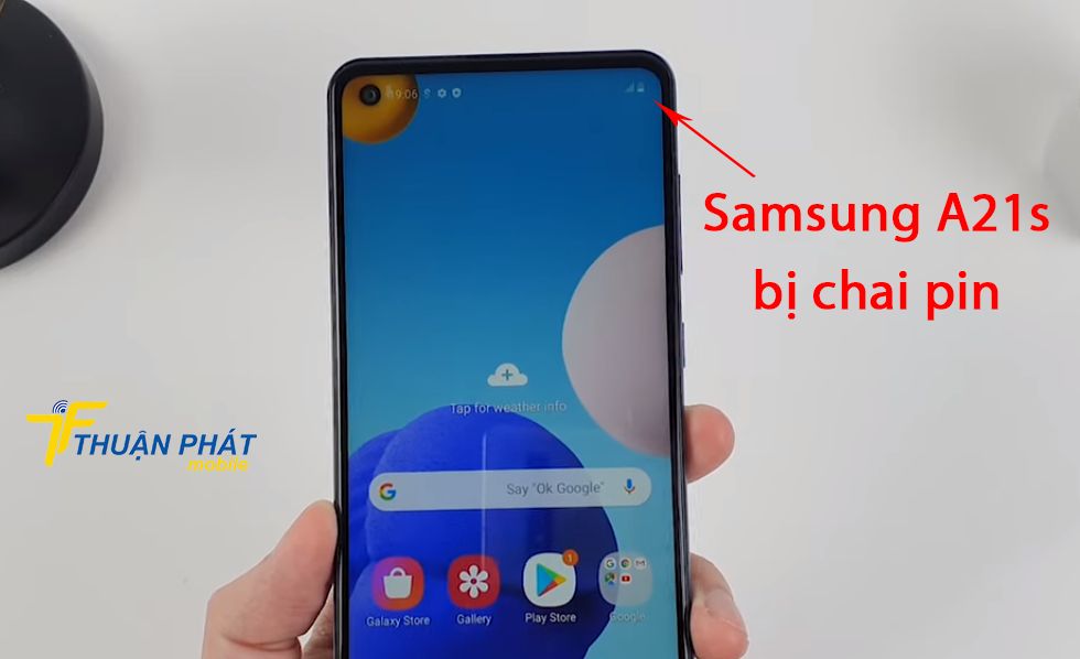 Samsung A21s bị chai pin