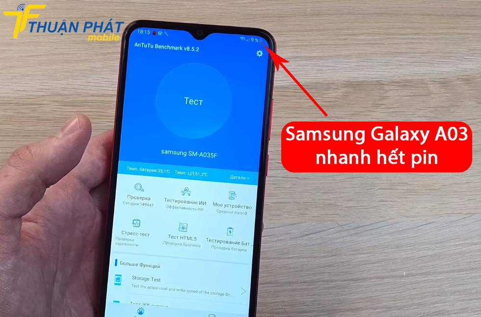 Samsung Galaxy A03 nhanh hết pin