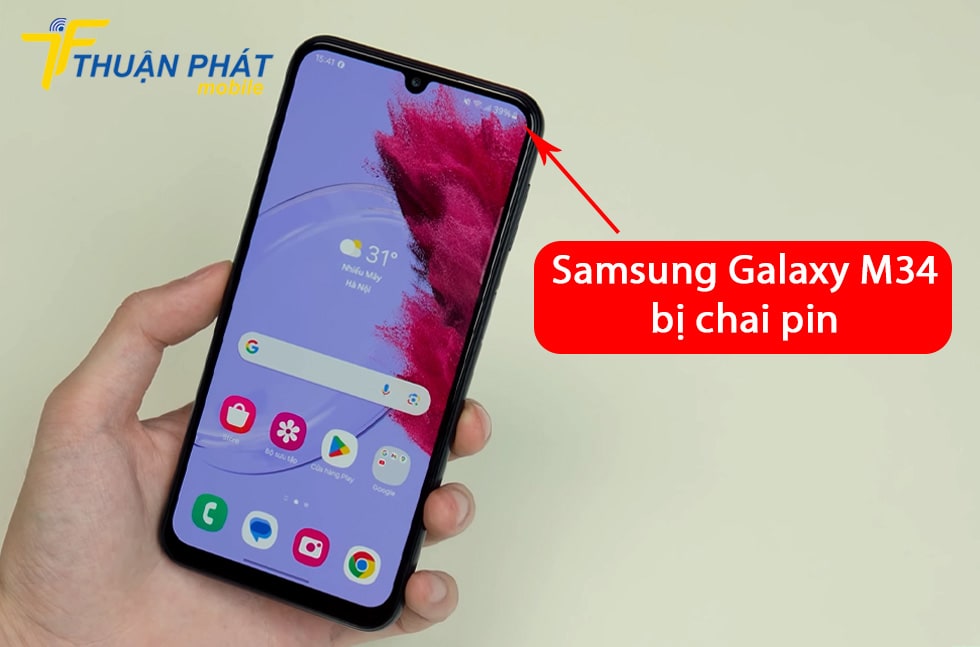 Samsung Galaxy M34 bị chai pin