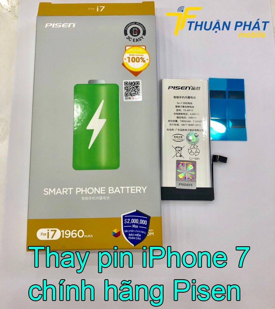 Thay pin iPhone 7 chính hãng Pisen