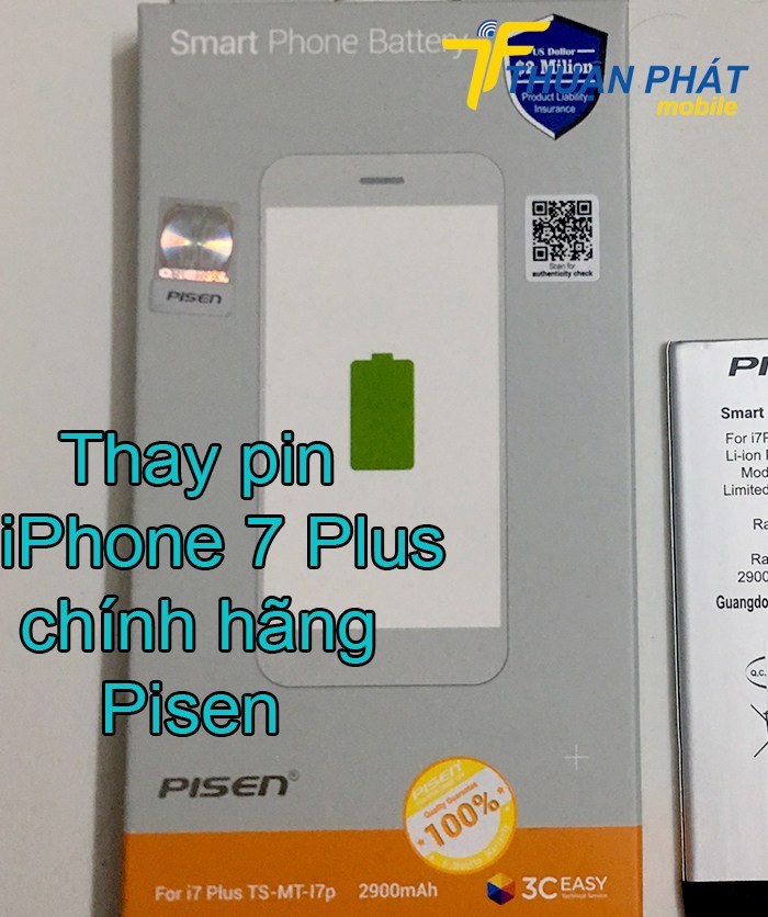 Thay pin iPhone 7 Plus chính hãng Pisen