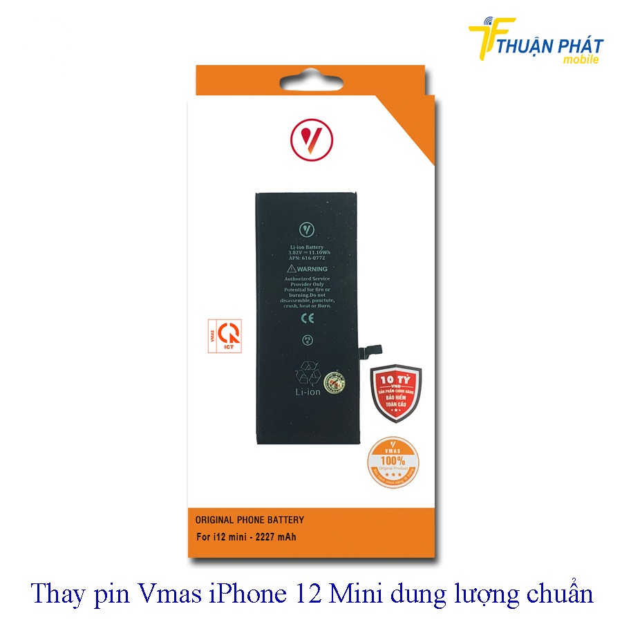 Thay pin Vmas iPhone 12 Mini dung lượng chuẩn