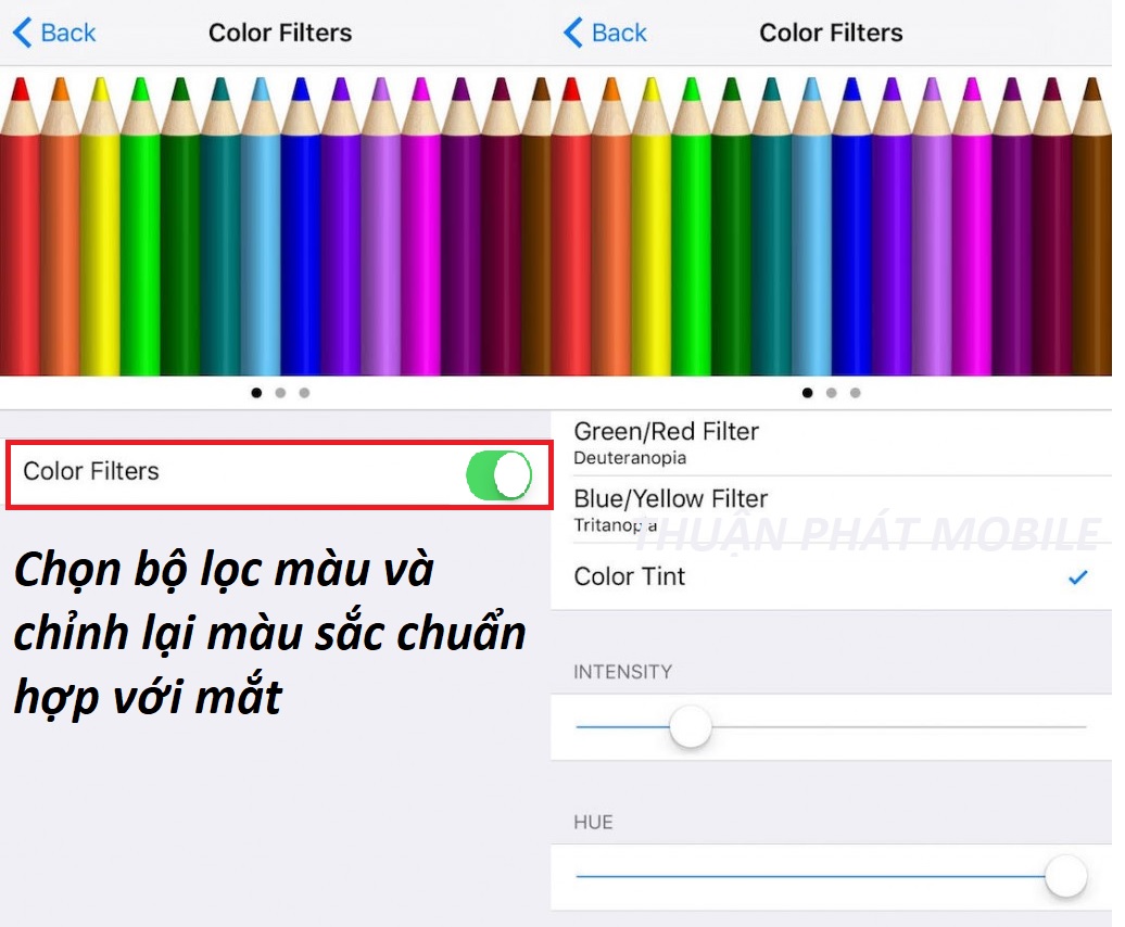 Chỉnh màu sắc cho iphone 7 plus màn hình ám vàng với bộ lọc màu khac phuc man hinh iphone 7 plus bi am vang bo loc mau