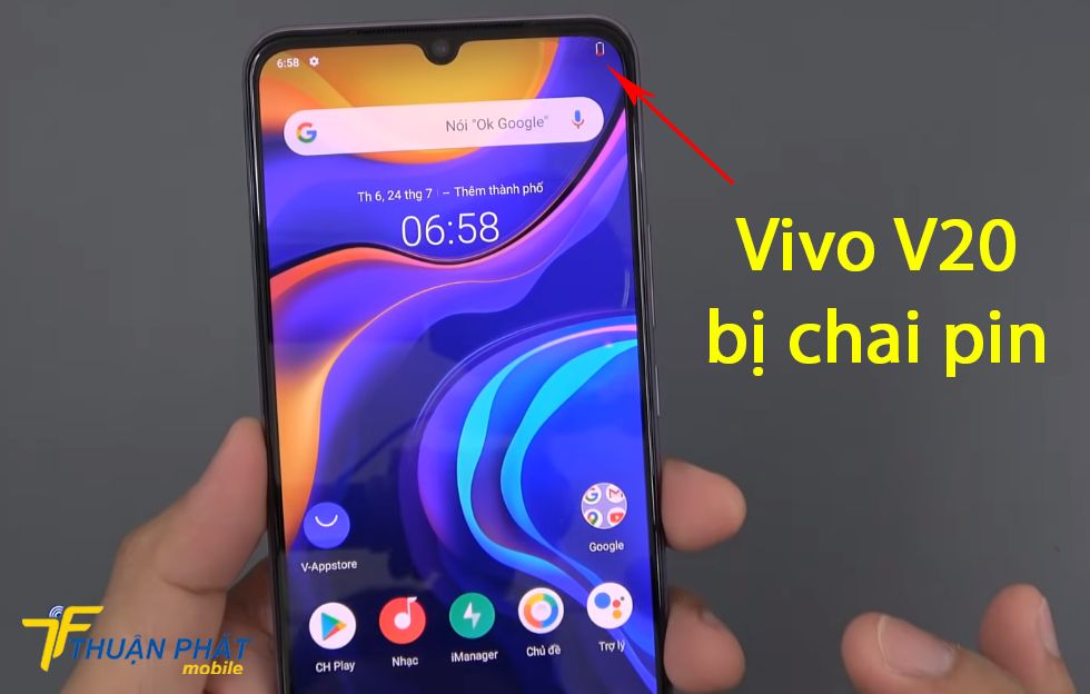 Vivo V20 bị chai pin