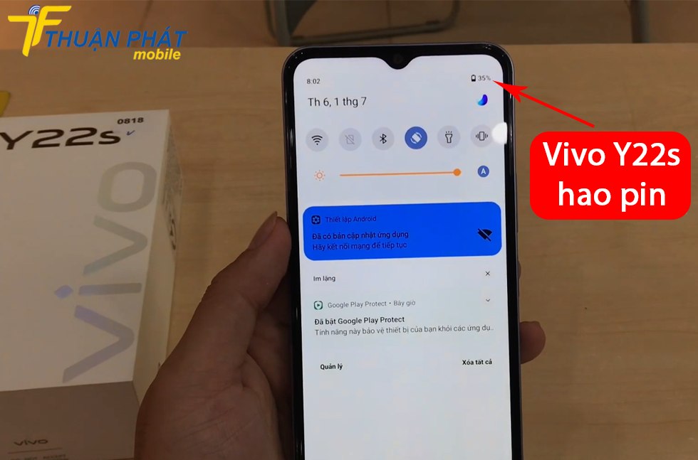 Vivo Y22s hao pin