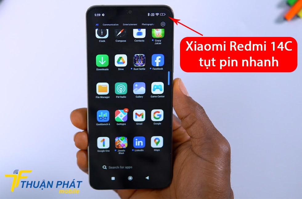 Xiaomi Redmi 14C tụt pin nhanh