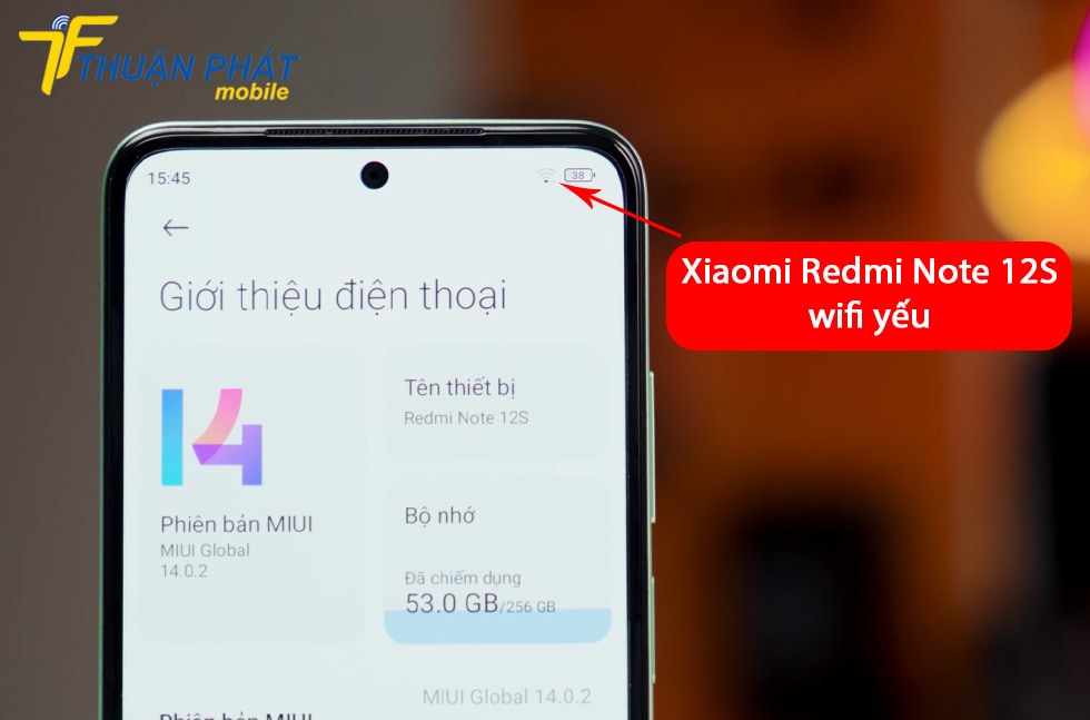 Xiaomi Redmi Note 12S wifi yếu